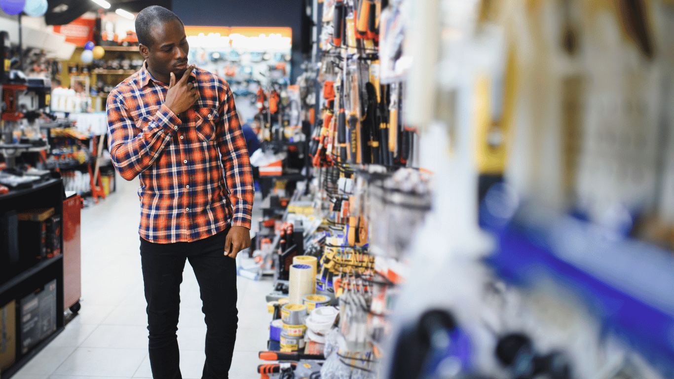 Home improvement store shopper