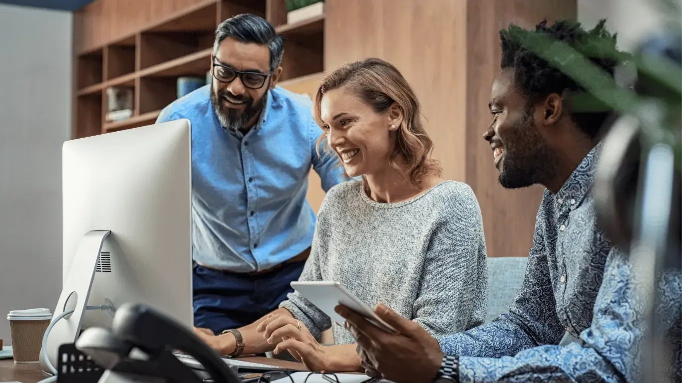 WFM team using computer