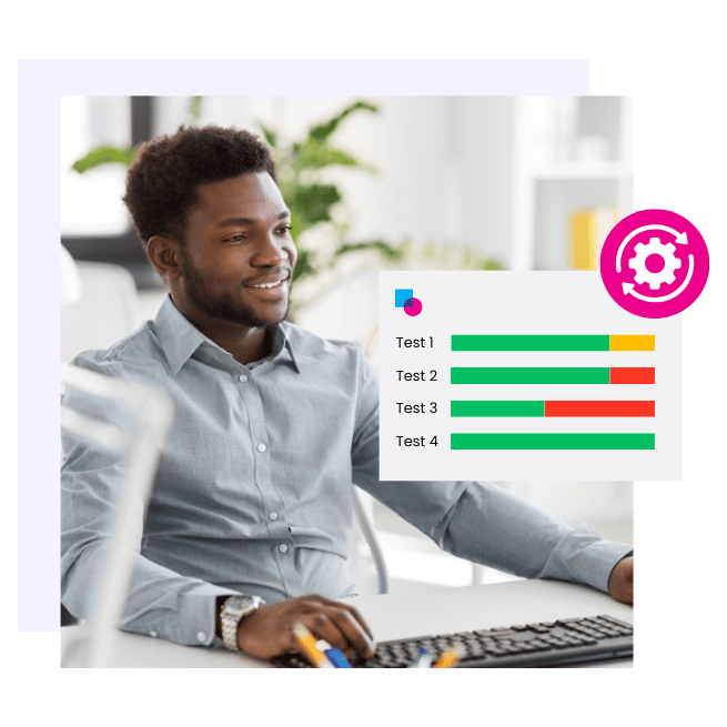 Man looking at report