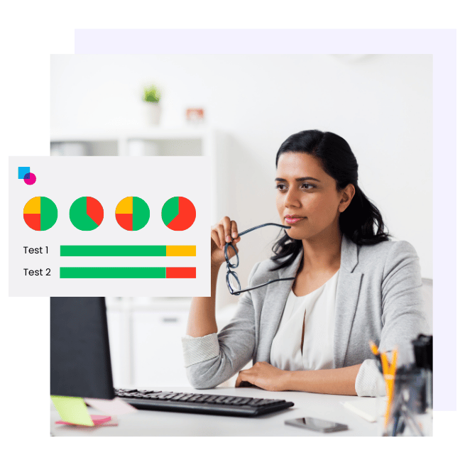 Woman viewing report