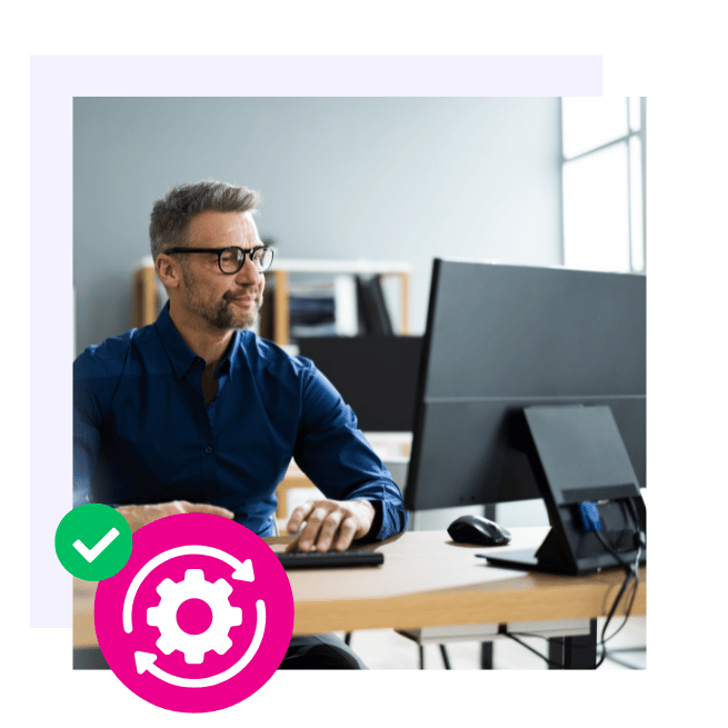 Man looking at computer