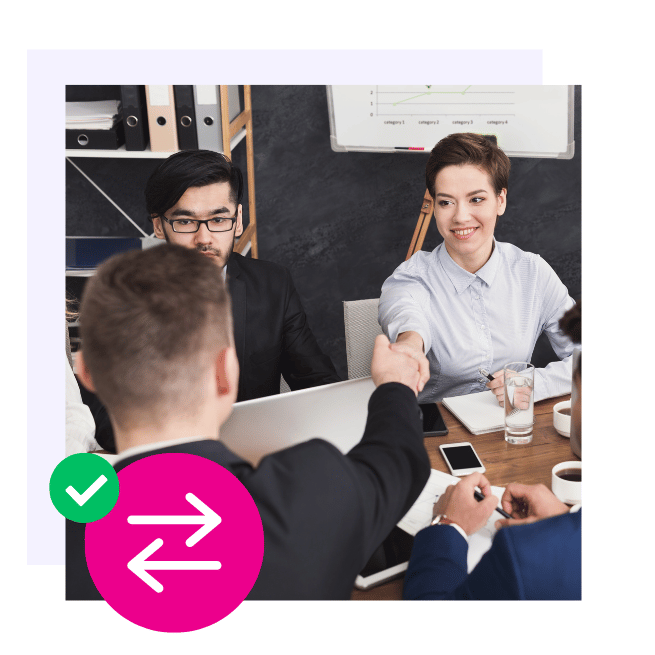 Business partners shaking hands