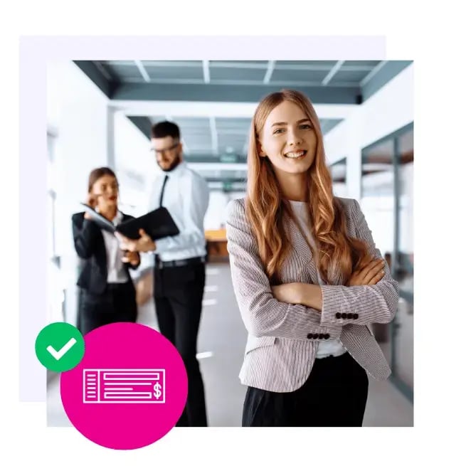 Confident woman working in office