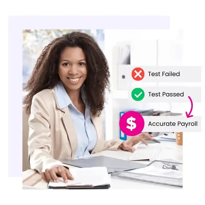 Woman processing payroll